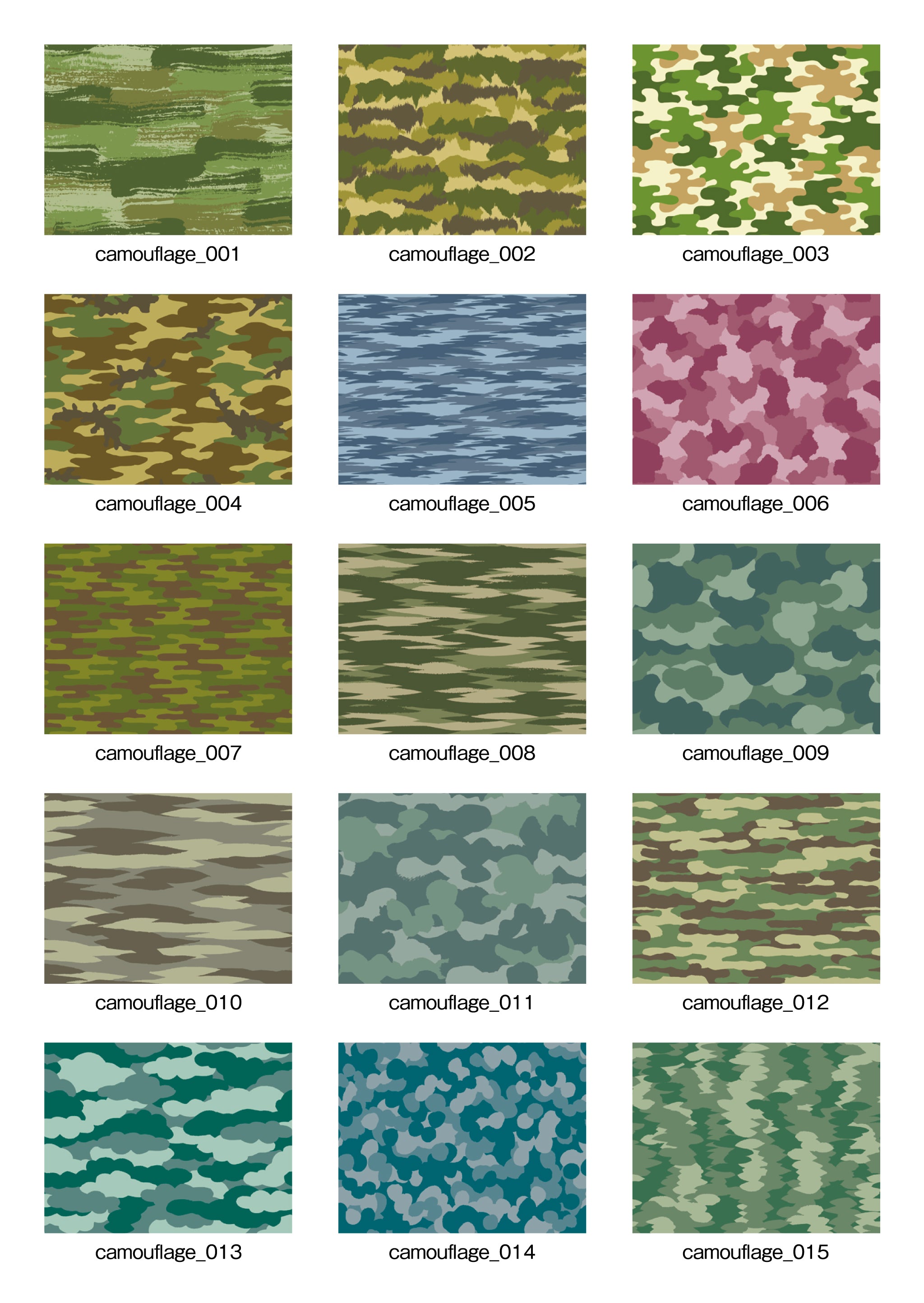 「Pattern Collection」3.Camouflage【カモフラージュ】